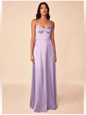 NWT ✨Azazie Mei Stretch Satin: Frosted Liliac Formal Bridesmaid Dress